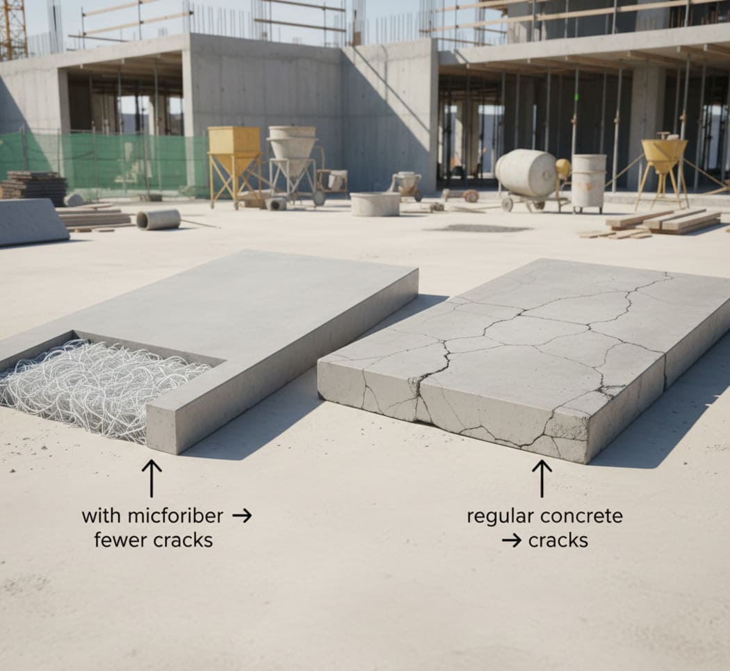 Advantages of microfiber concrete